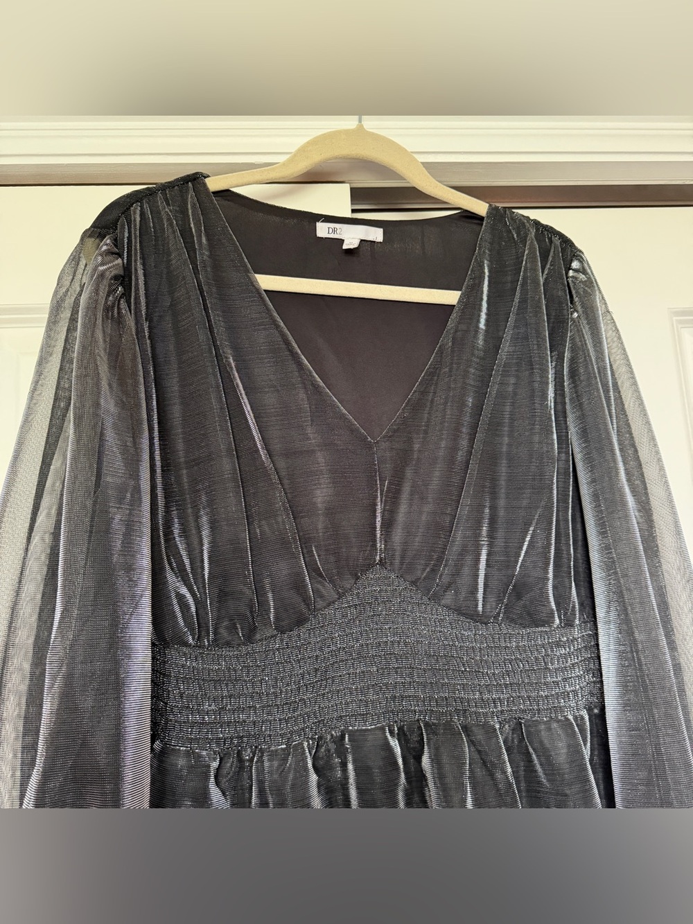 DR2 Silver Blouse Long Sleeve Top XL Whimsigoth - Picture 3 of 15